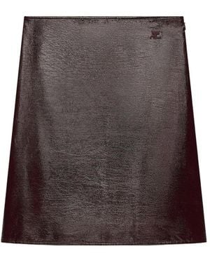 Courreges Reedition Vinyl Mini Rok - Bruin
