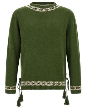 Bode Round-Neck Knitwear - Green