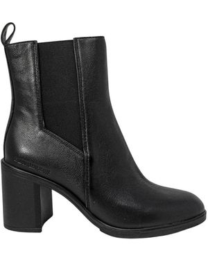 Calvin Klein Schwarze Leder Chelsea Stiefel Damen