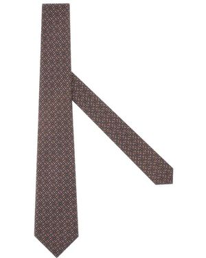 BOGGI Gestreepte Zijden Stropdas - Bruin