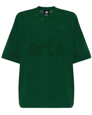 adidas Fitness ,Groen ,Polyester Flatknit Jersey