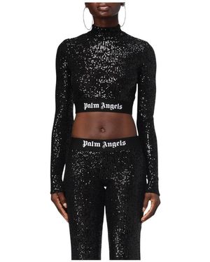Palm Angels Long Sleeve Tops - Black