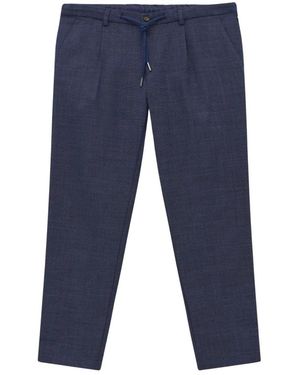 Bugatti Broek Met Gedeeltelijk Elastische Taille Met Strik - Blauw