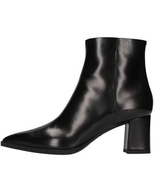 Santoni Leder-Stiefelette Mit Mittlerem Absatz - Schwarz