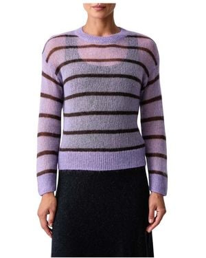 Mos Mosh Truien & Vesten ,Paars ,Orisa Stripe Knit