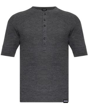 DSquared² Tops ,Grijs ,Wol Wollen Ondergoed T-Shirt