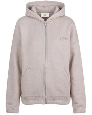 Autry Hoodies & Sweatvesten ,Gebreide Zip-Sweater - Grijs