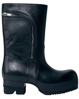Rick Owens Leder Zip-Fastening Ballast Stiefel - Blau