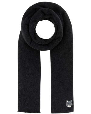 Maison Kitsuné Double Fox Head Scarf - Schwarz