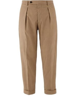 BERWICK  1707 Straight Trousers - Natural