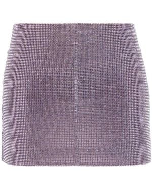 Self-Portrait Shimmer Versierde Miniskirt - Paars