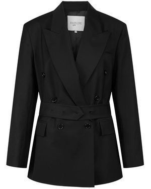 Envelope Jassen ,Zwart ,Wol Italiaanse Wol Oversized Blazer