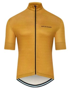 Café du Cycliste Fitness ,Geel ,Polyester Fleurette Jersey