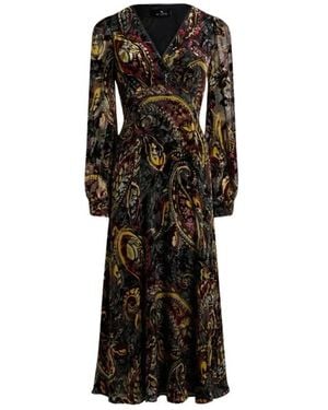Etro Kleedjes ,Veelkleurig ,Vestido - Zwart