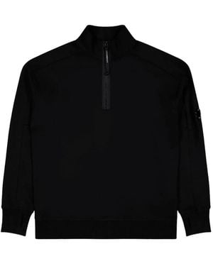 C.P. Company Diagonal Raised Fleece Half Zip Sweatshirt - Zwart