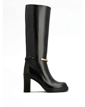 Tod's Schoenen ,Zwart ,Leer Leren Enkellaarsjes