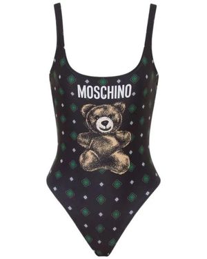 Moschino Badmode ,Veelkleurig ,Polyester Teddy Bear Lycra Badpak Uit Één Stuk - Zwart