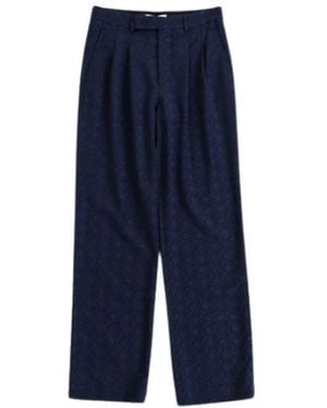 Marine Serre Straight Pants - Blue