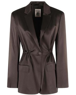 Semicouture Jassen ,Bruin ,Leer Marta Jacket - Zwart