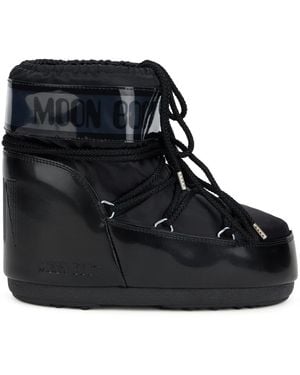 Moon Boot Schoenen ,Zwart ,Leer Icon Low Glance Boot
