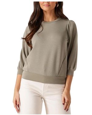 SELECTED 3/4-Arm Sweatshirt - Braun