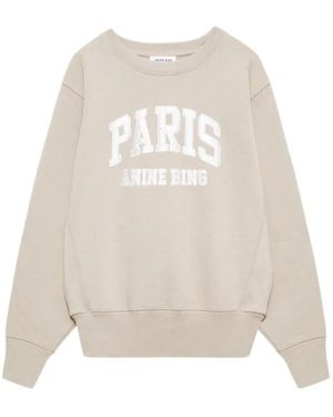 Anine Bing Harry Shrunken Sweatshirt Paris - Wit