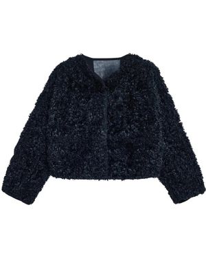 Stand Studio Omkeerbare Grijze Korte Jas - Blauw