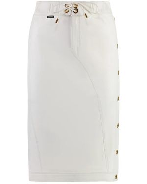Tom Ford Zijden Lamsleren Midi Rok - Wit