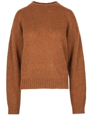 Niu Round-Neck Knitwear - Marrone