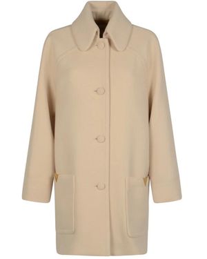 Valentino Single-Breasted Coats - Neutro