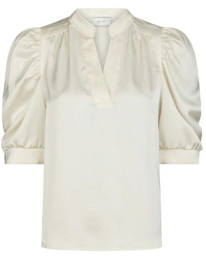 Neo Noir Overhemden ,Wit ,Satijn Satijnen Blouse