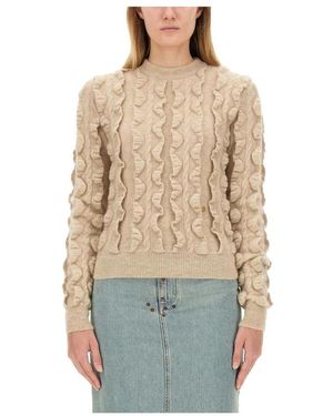 Moschino Round-Neck Knitwear - Natural