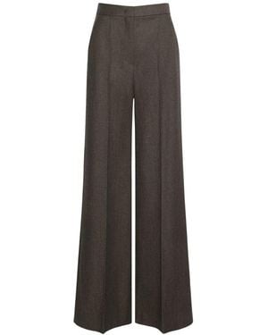 Max Mara Broeken ,Bruin ,Wol Rechte Broek Met Taille