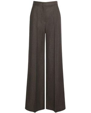 Max Mara Broeken ,Bruin ,Wol Rechte Broek Met Taille
