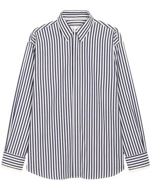 Ami Paris Overhemden ,Blauw ,Katoen Grote Gestreepte Blouse