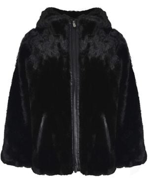 PINKO Jassen ,Zwart ,Faux Fur & Shearling Jassen