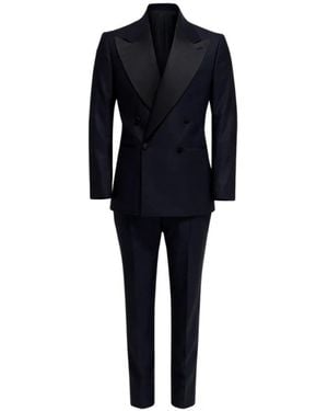 Franzese Collection Double Breasted Suits - Nero