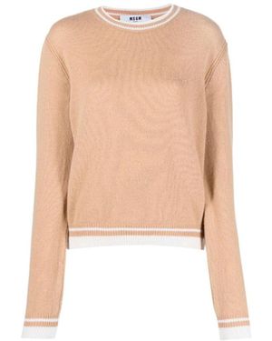 MSGM Round-Neck Knitwear - Natural