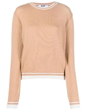 MSGM R pullover mit kontrastkanten - Natur