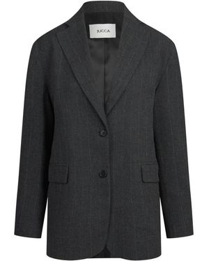 Jucca Gekleed Pinstripe Blazer - Zwart