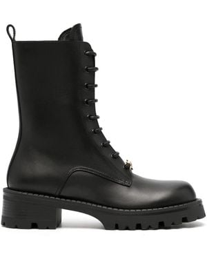 Versace Lace-Up Boots - Black