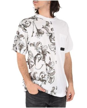 Versace Jeans Couture Blumendruck baumwoll t-shirt - Grau