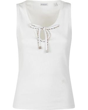 Burberry Sleeveless Tops - White