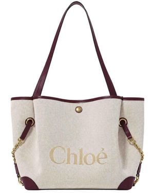 Chloé Tassen ,Katoen Clover Katoenen Canvas Tote - Grijs
