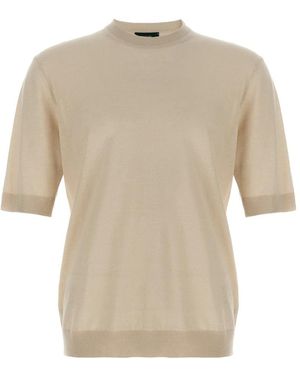 Zanone Round-Neck Knitwear - Natural