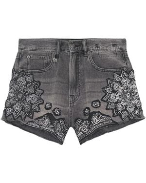 R13 Korte Broeken ,Zwart ,Katoen Short X-Boyfriend - Grijs