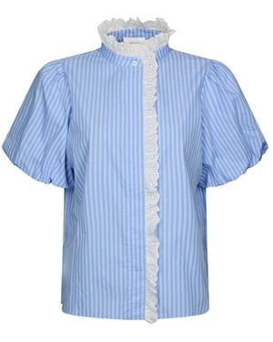 Neo Noir Overhemden ,Blauw ,Katoen Ulia Stripe Blouse