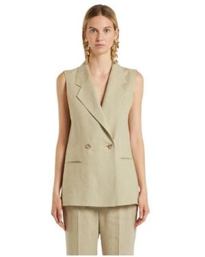 Marella Jassen ,Groen Mouwloze Jas Array Large - Metallic
