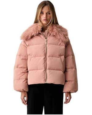 Twinset Jassen ,Roze ,Polyester Korte Donsjas