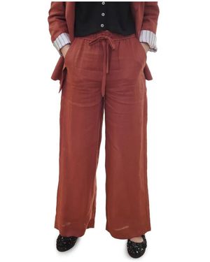 Marella Broeken ,Oranje ,Linnen Broeken - Rood